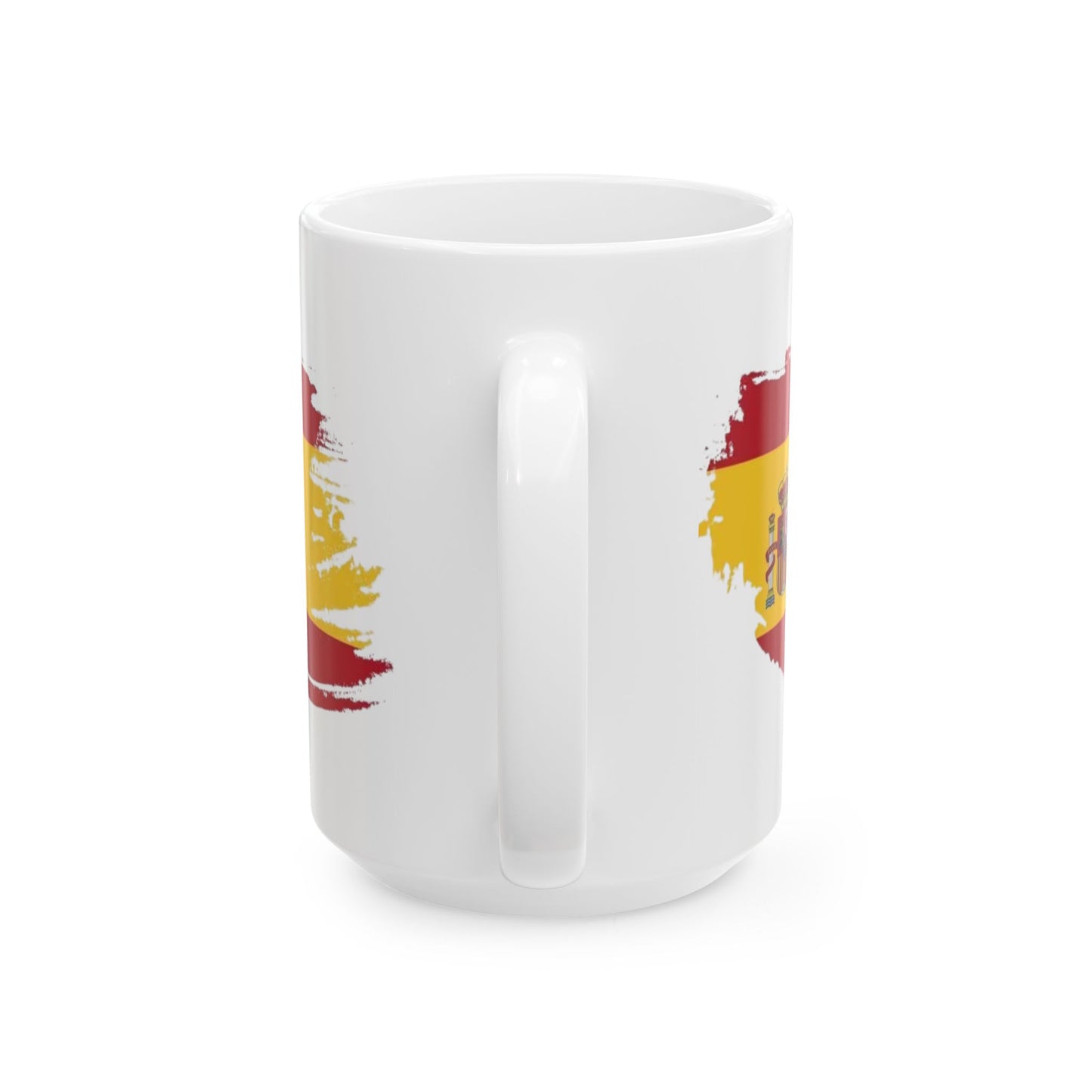 Spain Flag Ceramic Mug – Spanish Flag Brush Stroke Coffee Cup (11oz, 15oz)