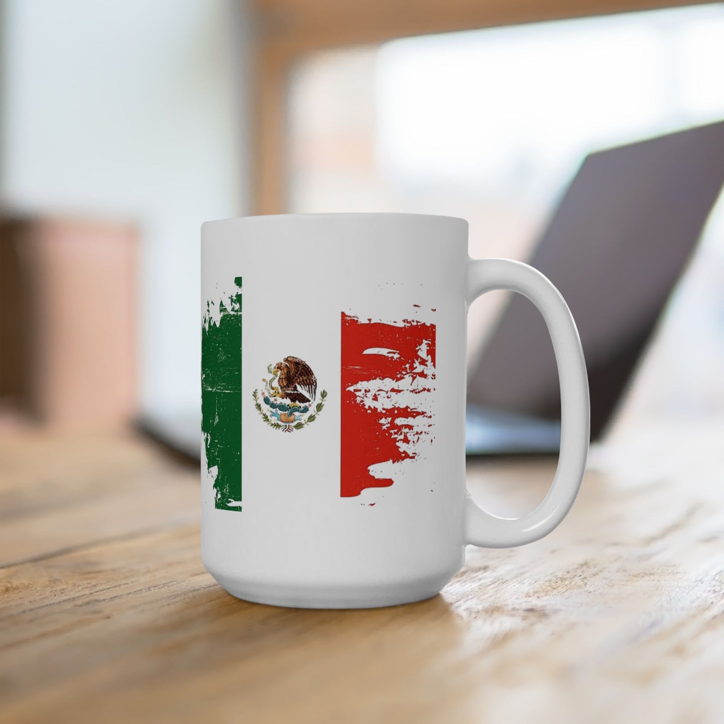 Mexico Flag Ceramic Mug – Distressed Mexico Coffee Cup (11oz, 15oz)