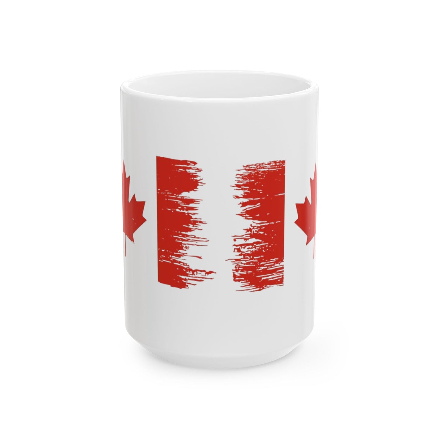 Canadian Flag Mug — Distressed Maple Leaf Coffee Cup (11oz, 15oz)