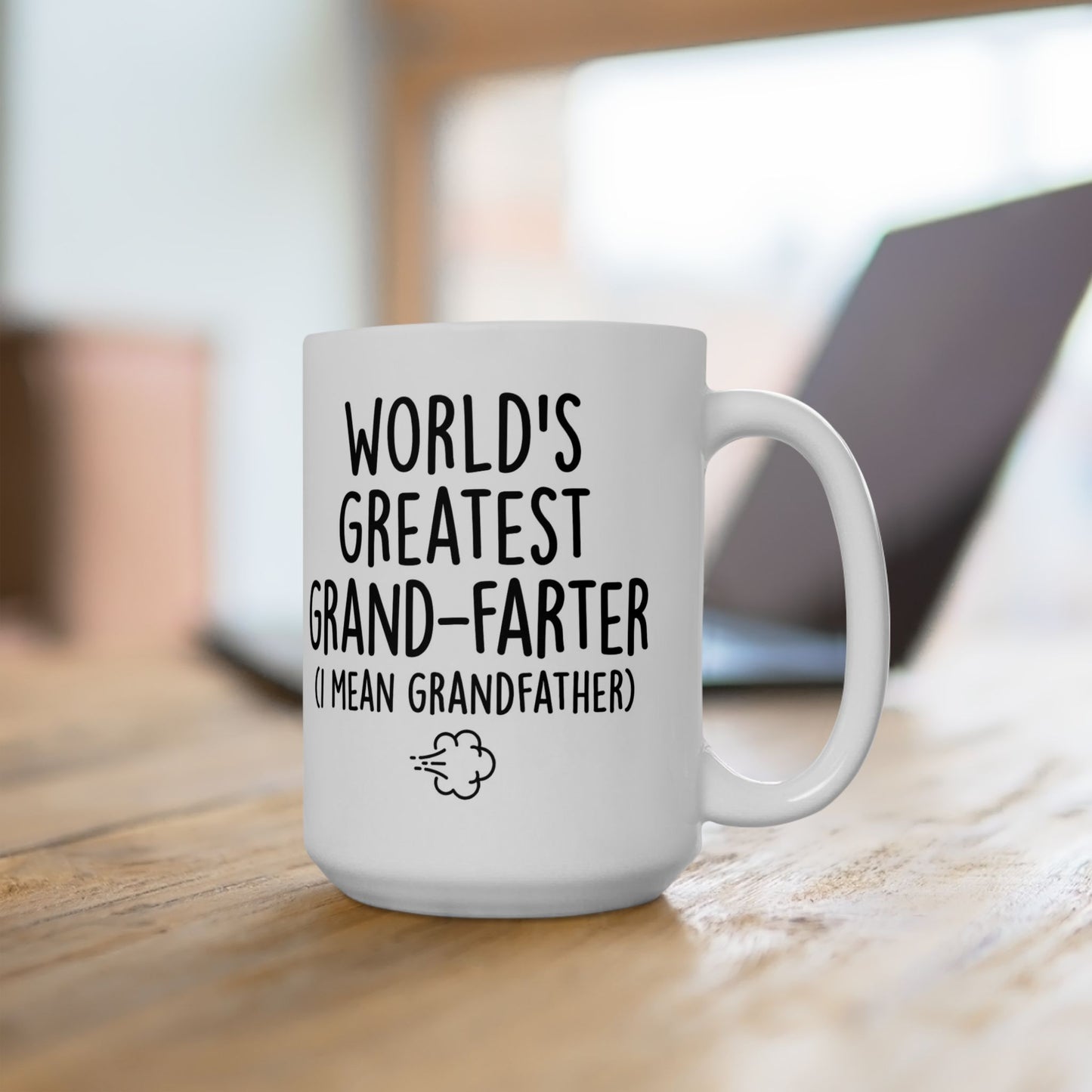 Grandpa Mug - “World’s Greatest Grand-Farter (I Mean Grandfather)” Funny Ceramic Coffee Cup