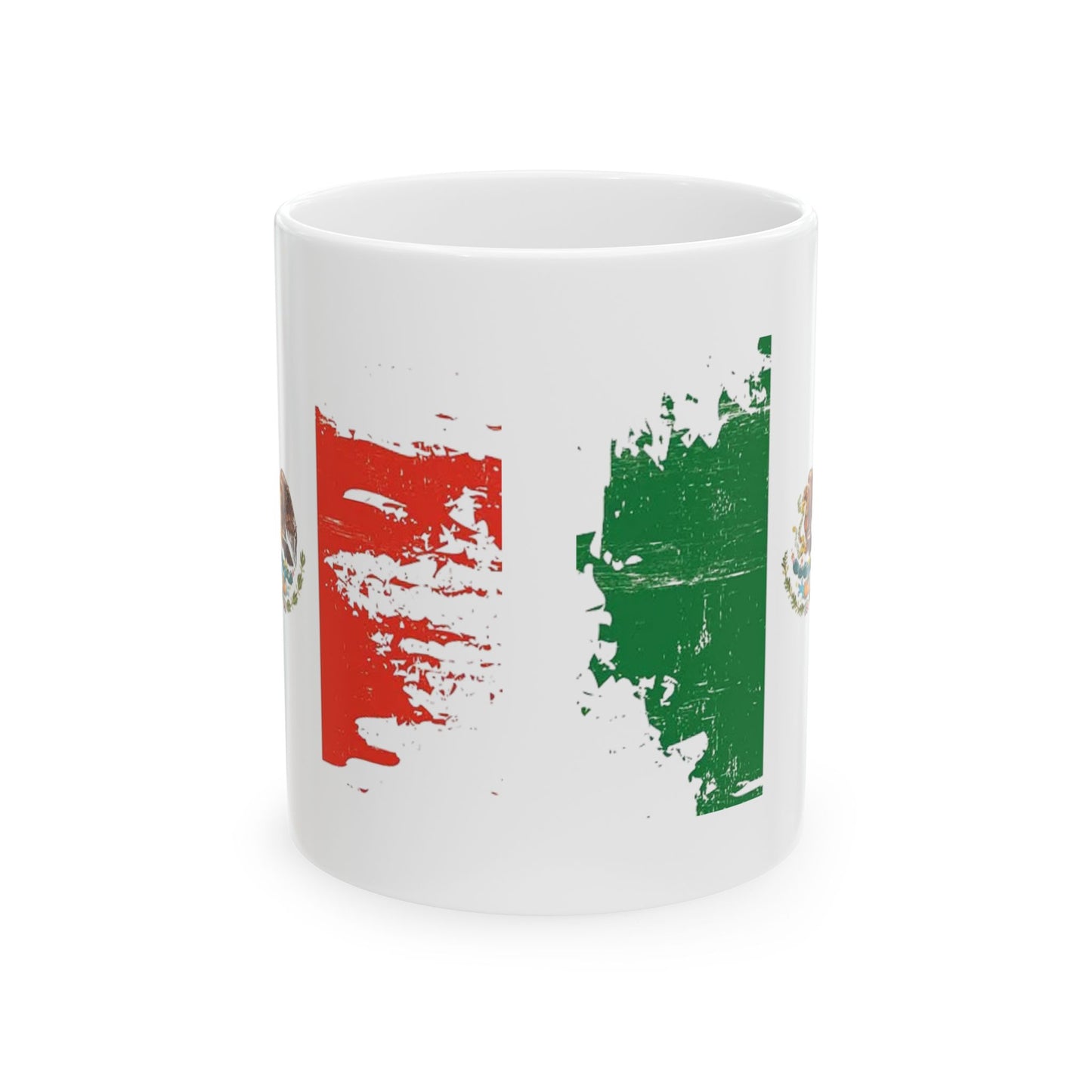 Mexico Flag Ceramic Mug – Distressed Mexico Coffee Cup (11oz, 15oz)