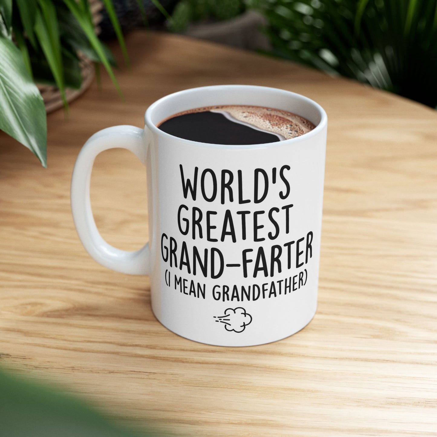 Grandpa Mug - “World’s Greatest Grand-Farter (I Mean Grandfather)” Funny Ceramic Coffee Cup