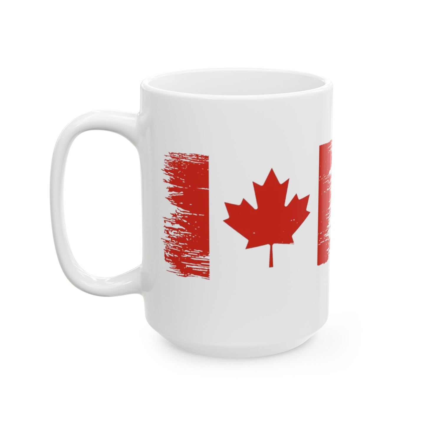 Canadian Flag Mug — Distressed Maple Leaf Coffee Cup (11oz, 15oz)