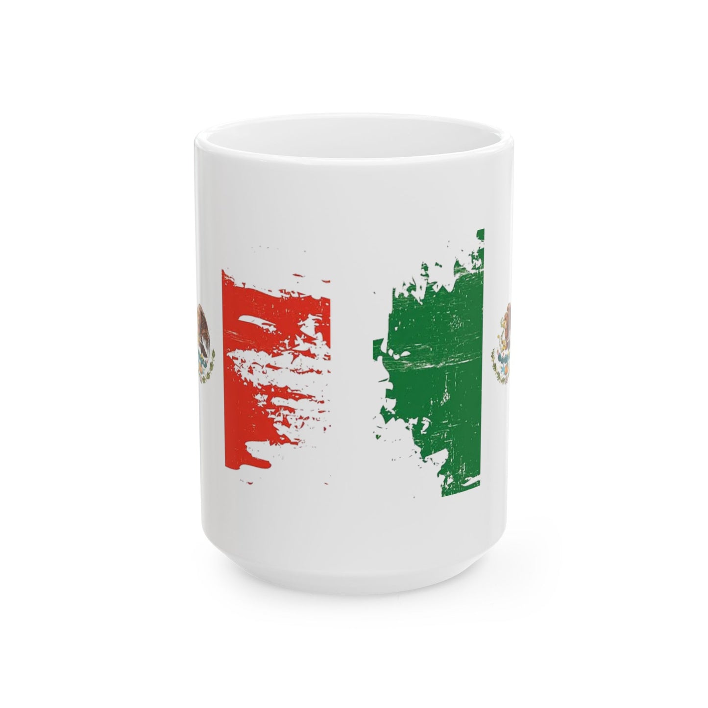 Mexico Flag Ceramic Mug – Distressed Mexico Coffee Cup (11oz, 15oz)