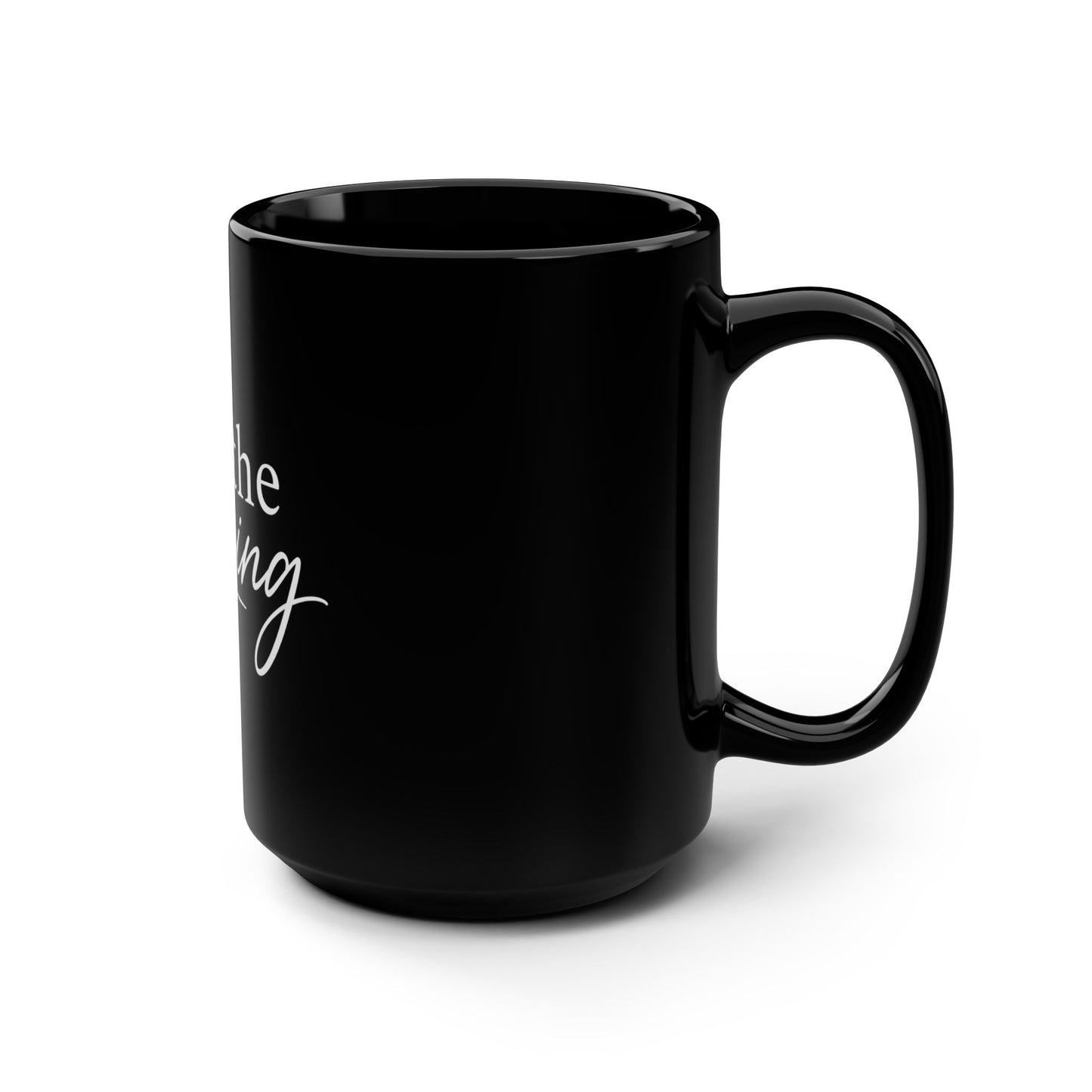 Win the Morning Black Coffee Mug — 15oz Motivational Ceramic Cup