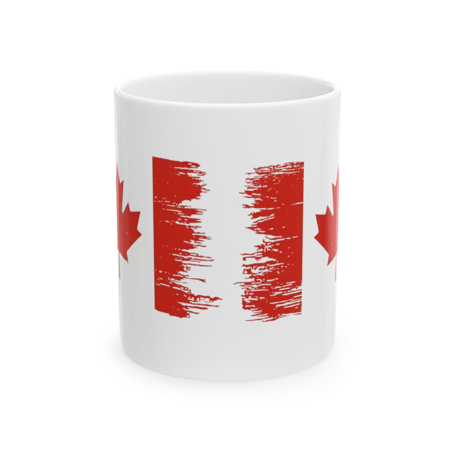 Canadian Flag Mug — Distressed Maple Leaf Coffee Cup (11oz, 15oz)