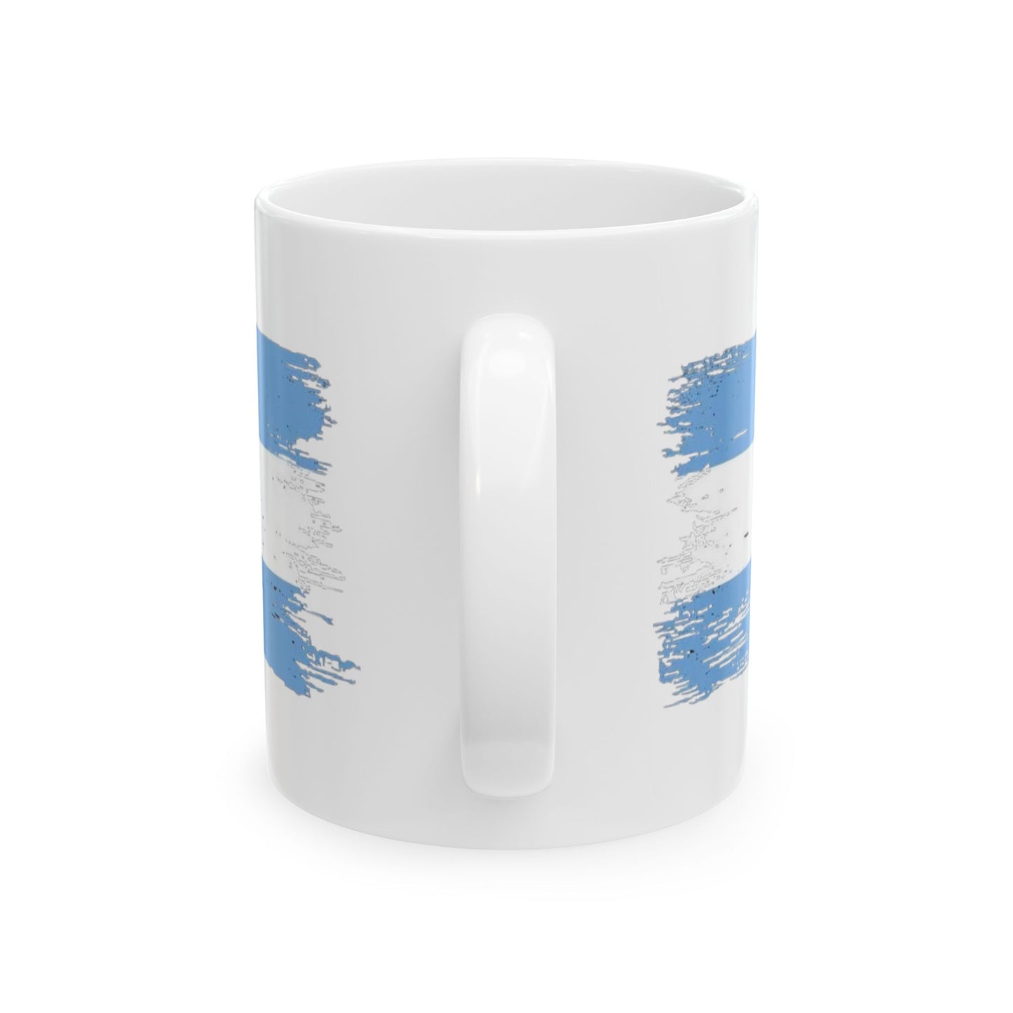 Argentina Flag Ceramic Mug – Distressed Blue & White Sun Design (11oz, 15oz)