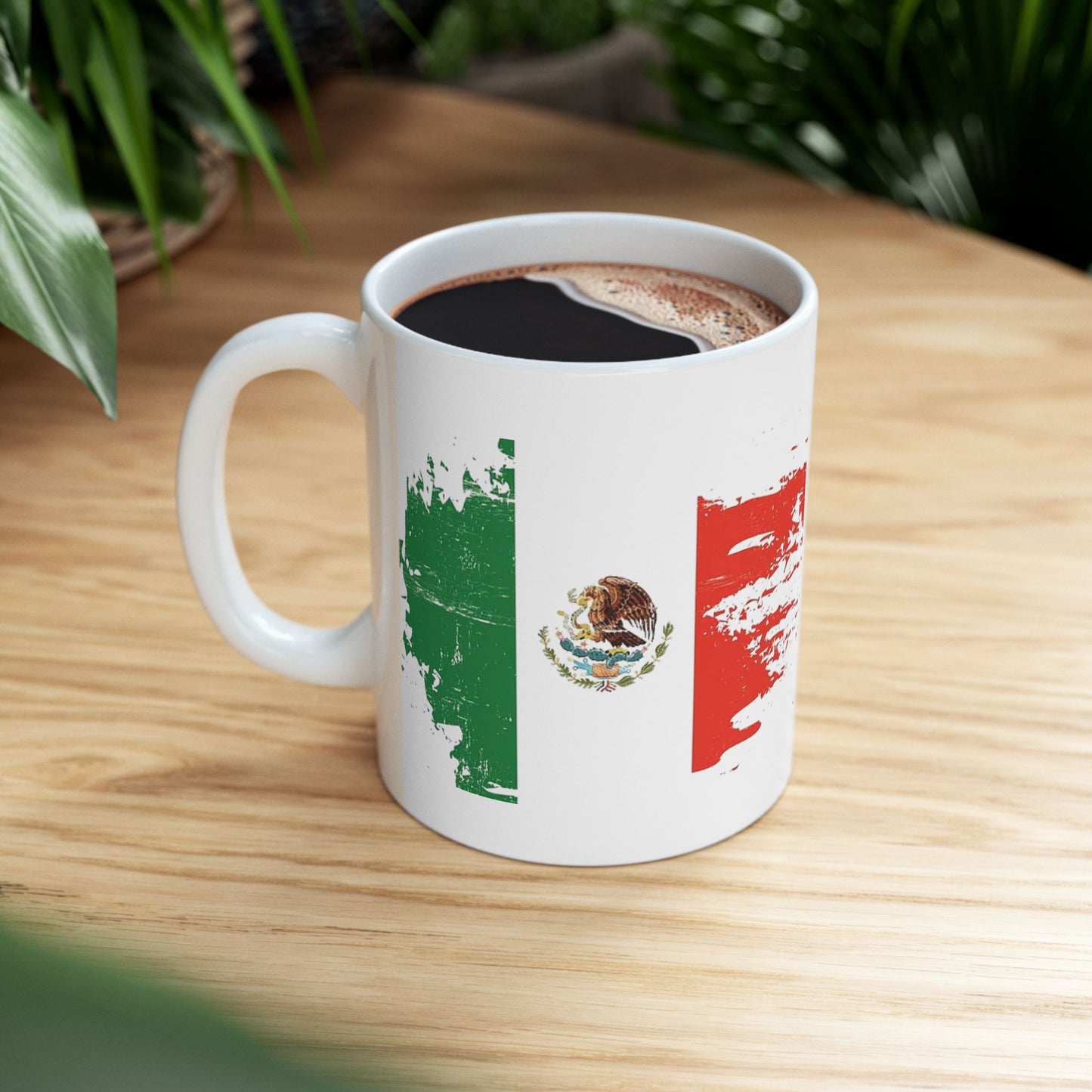 Mexico Flag Ceramic Mug – Distressed Mexico Coffee Cup (11oz, 15oz)