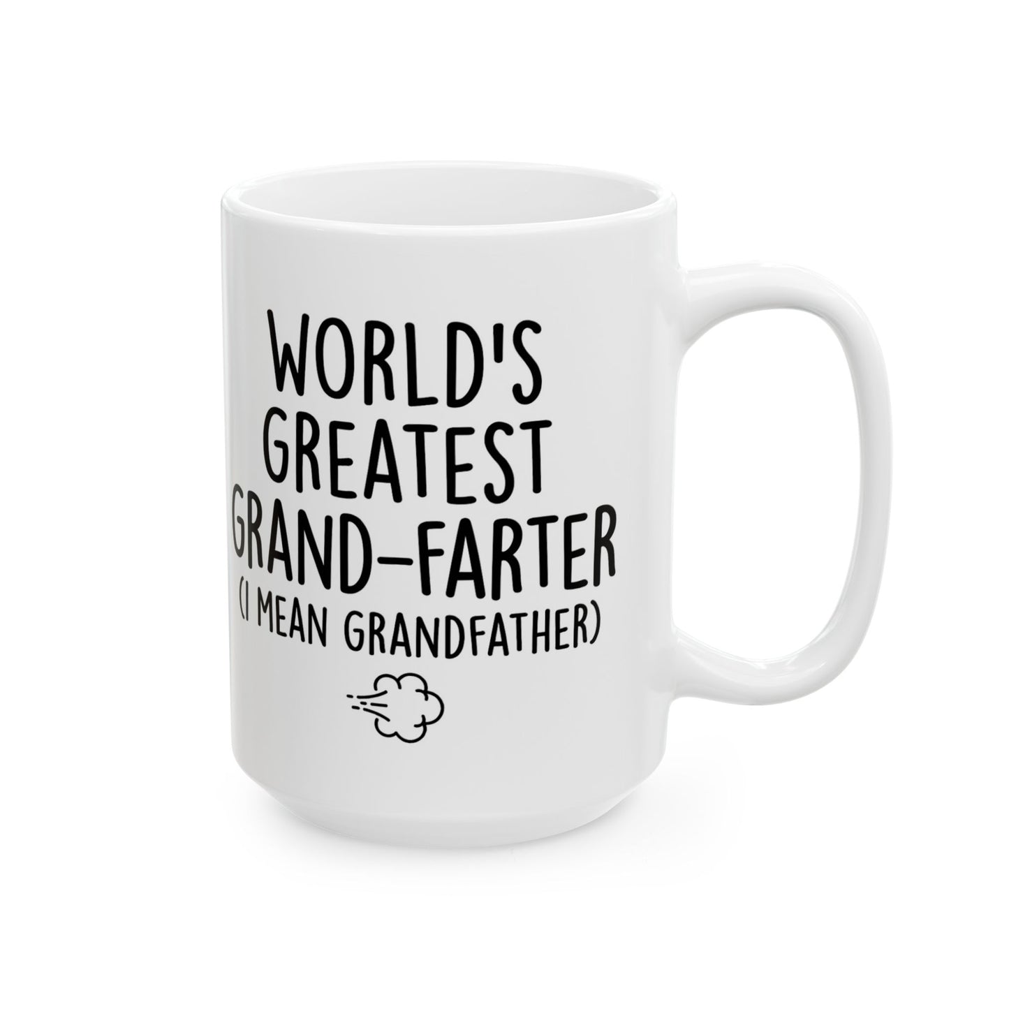 Grandpa Mug - “World’s Greatest Grand-Farter (I Mean Grandfather)” Funny Ceramic Coffee Cup
