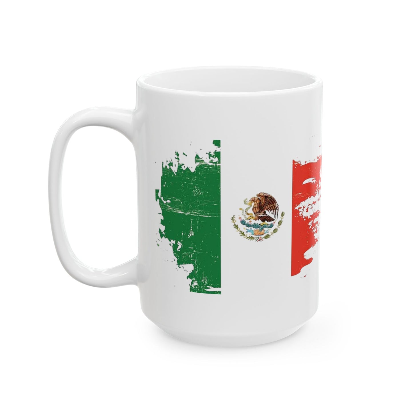 Mexico Flag Ceramic Mug – Distressed Mexico Coffee Cup (11oz, 15oz)
