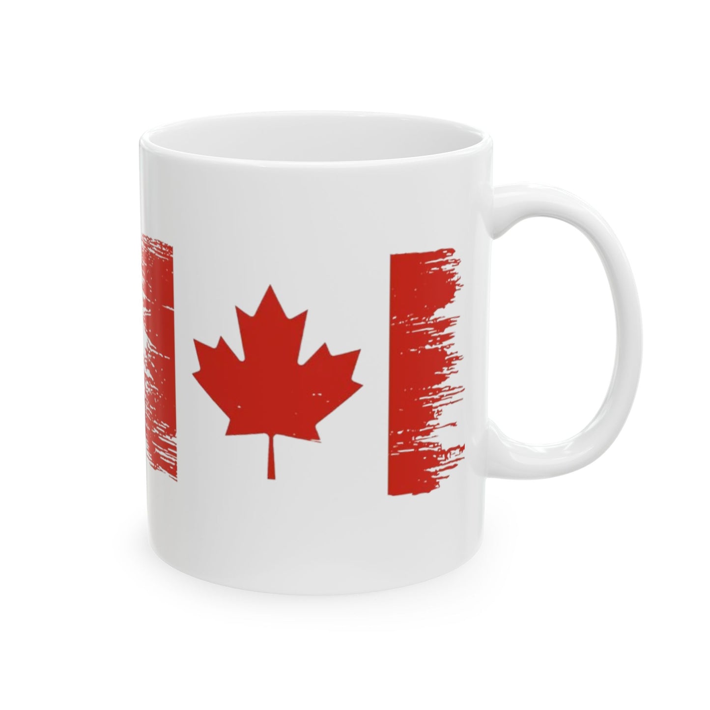 Canadian Flag Mug — Distressed Maple Leaf Coffee Cup (11oz, 15oz)