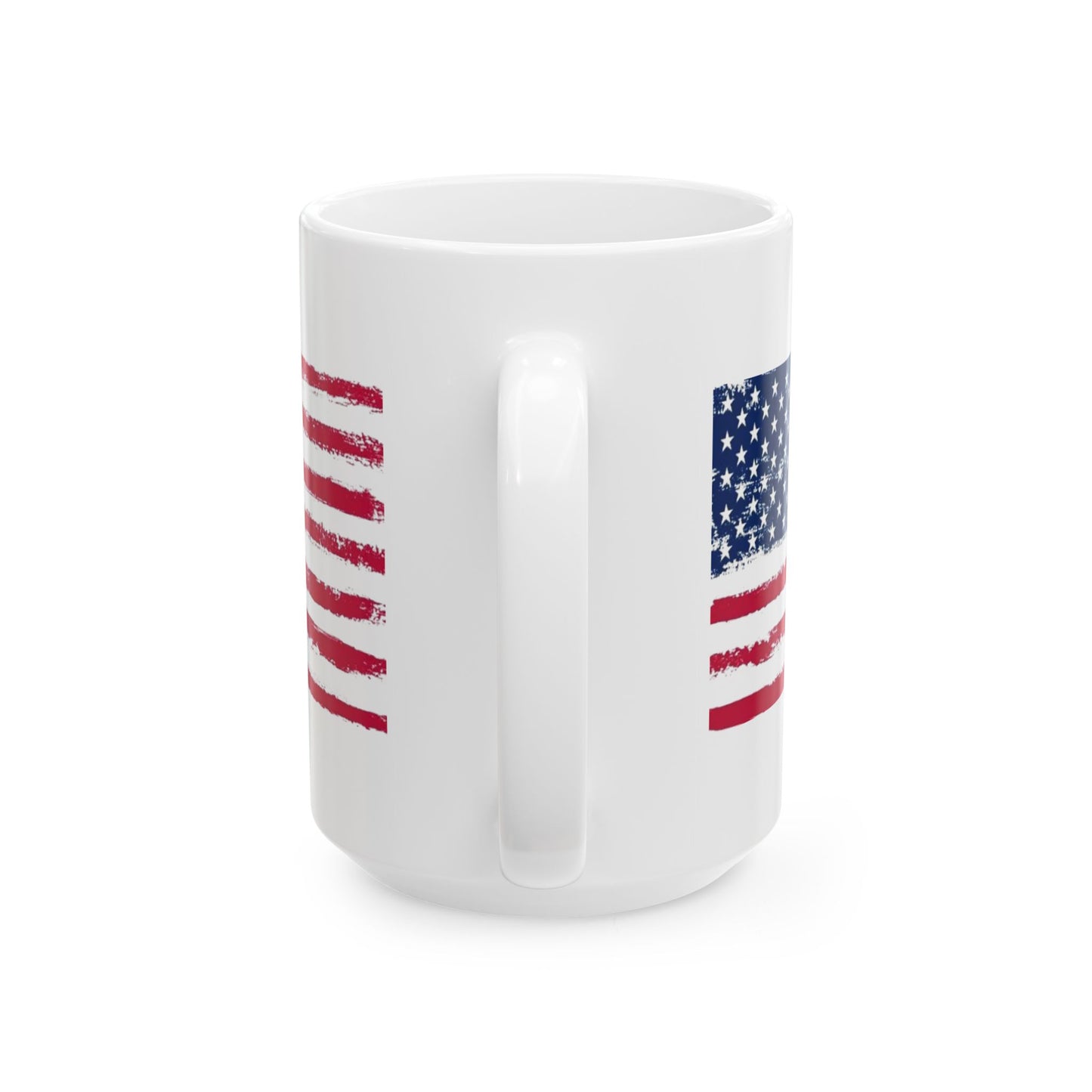 American Flag Ceramic Mug — Distressed USA Stars & Stripes Coffee Cup (11oz, 15oz)
