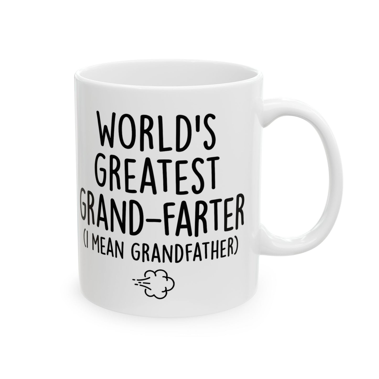Grandpa Mug - “World’s Greatest Grand-Farter (I Mean Grandfather)” Funny Ceramic Coffee Cup