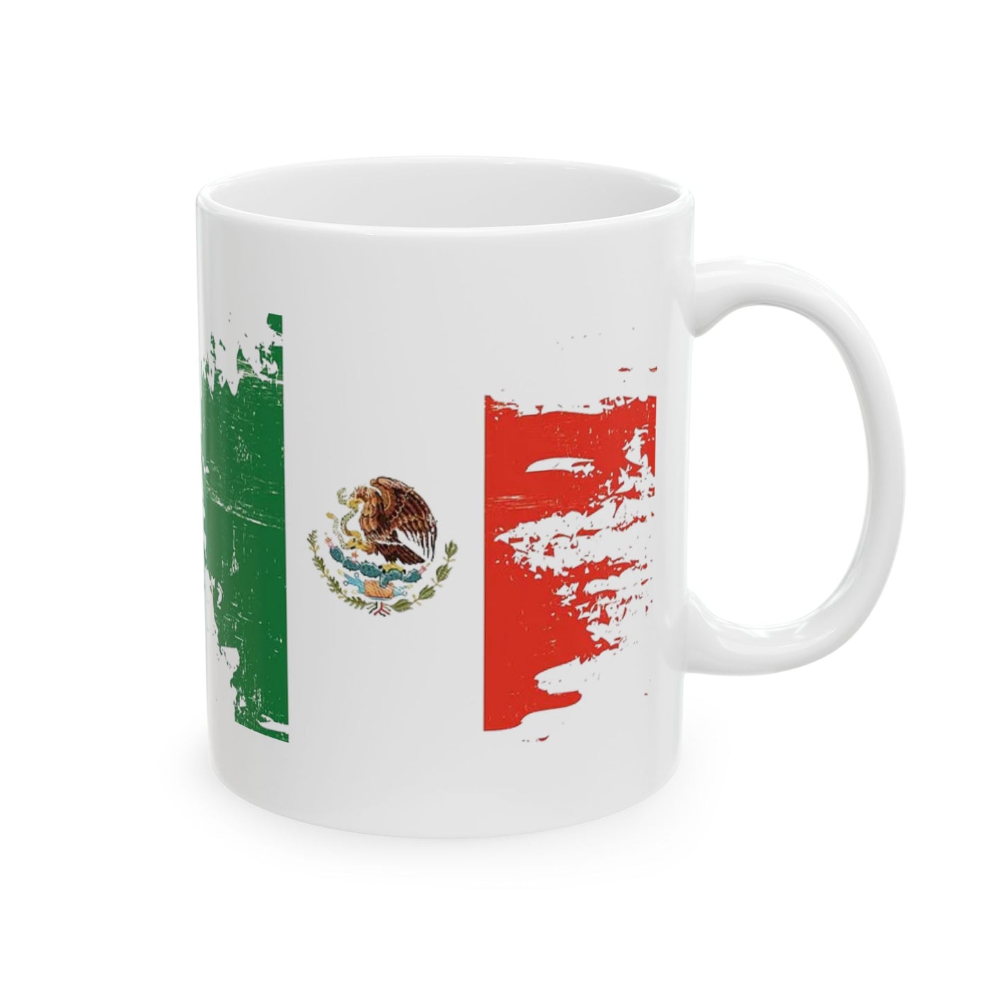 Mexico Flag Ceramic Mug – Distressed Mexico Coffee Cup (11oz, 15oz)