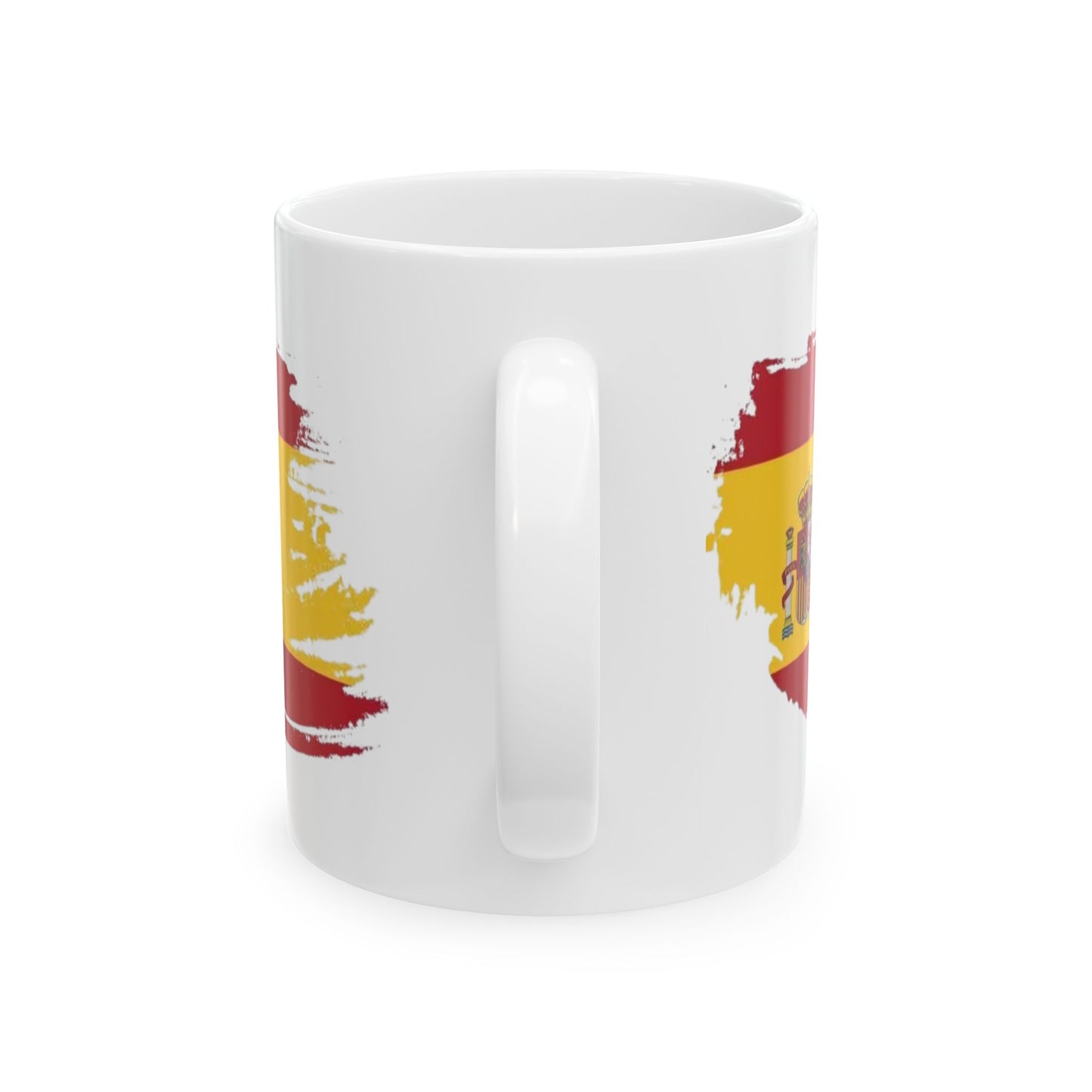 Spain Flag Ceramic Mug – Spanish Flag Brush Stroke Coffee Cup (11oz, 15oz)