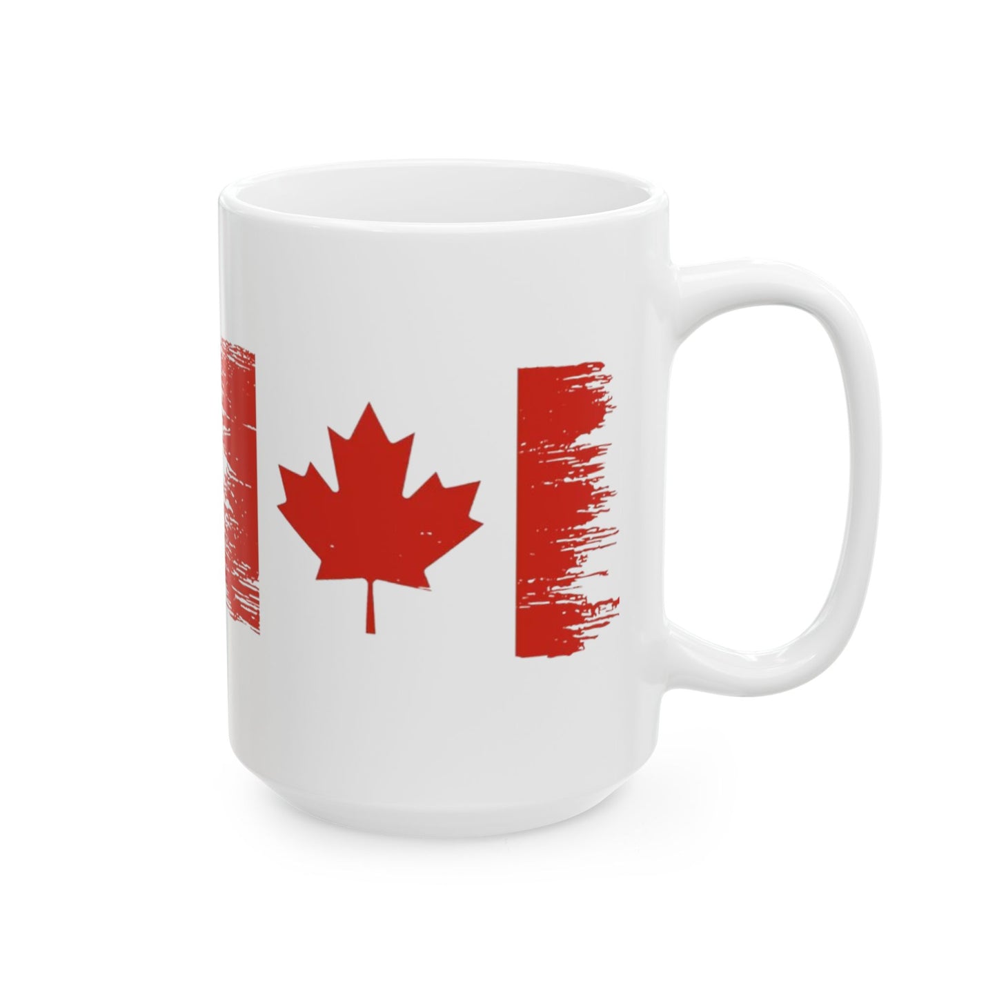 Canadian Flag Mug — Distressed Maple Leaf Coffee Cup (11oz, 15oz)