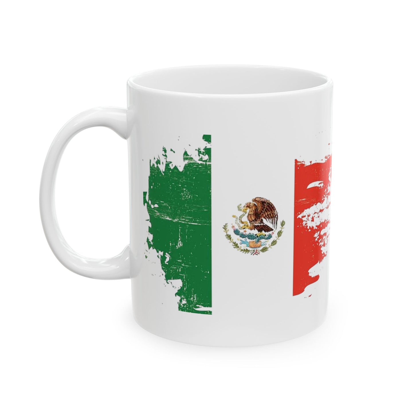 Mexico Flag Ceramic Mug – Distressed Mexico Coffee Cup (11oz, 15oz)