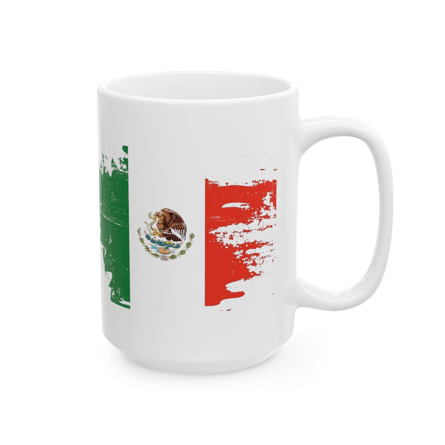 Mexico Flag Ceramic Mug – Distressed Mexico Coffee Cup (11oz, 15oz)