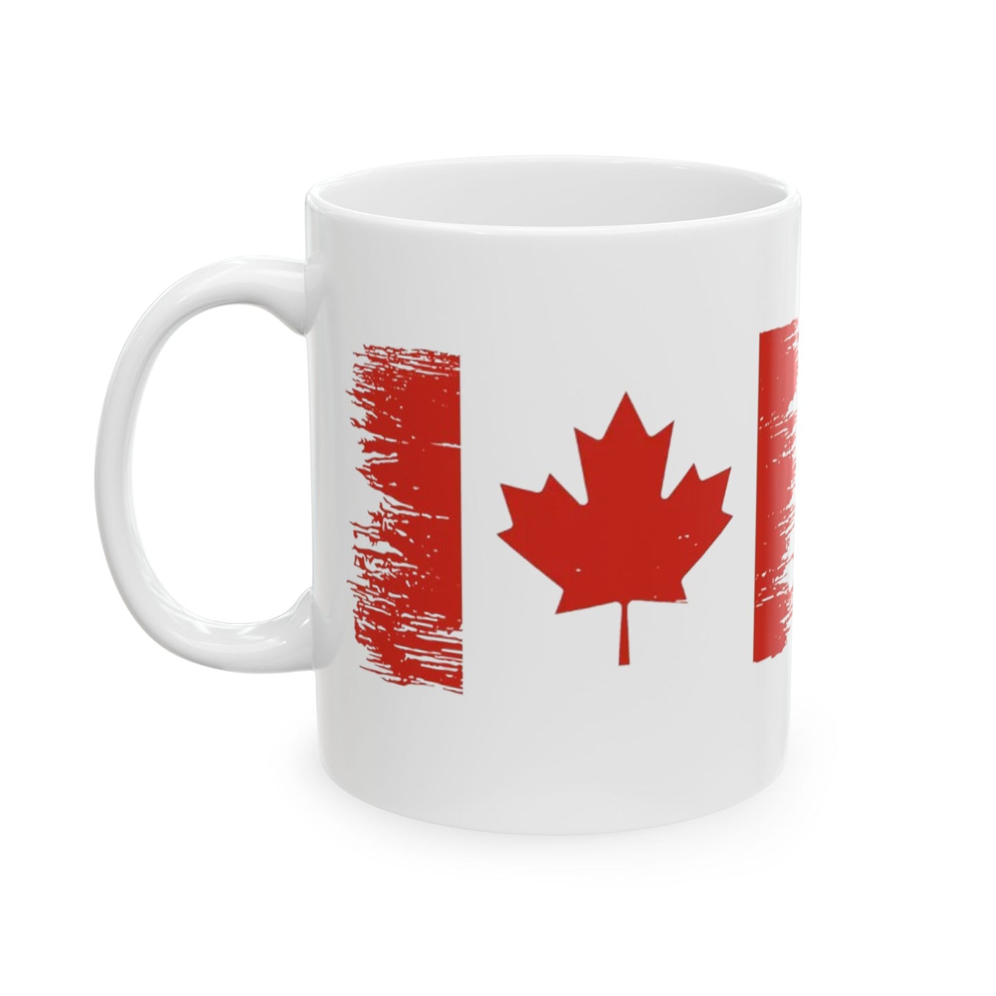 Canadian Flag Mug — Distressed Maple Leaf Coffee Cup (11oz, 15oz)