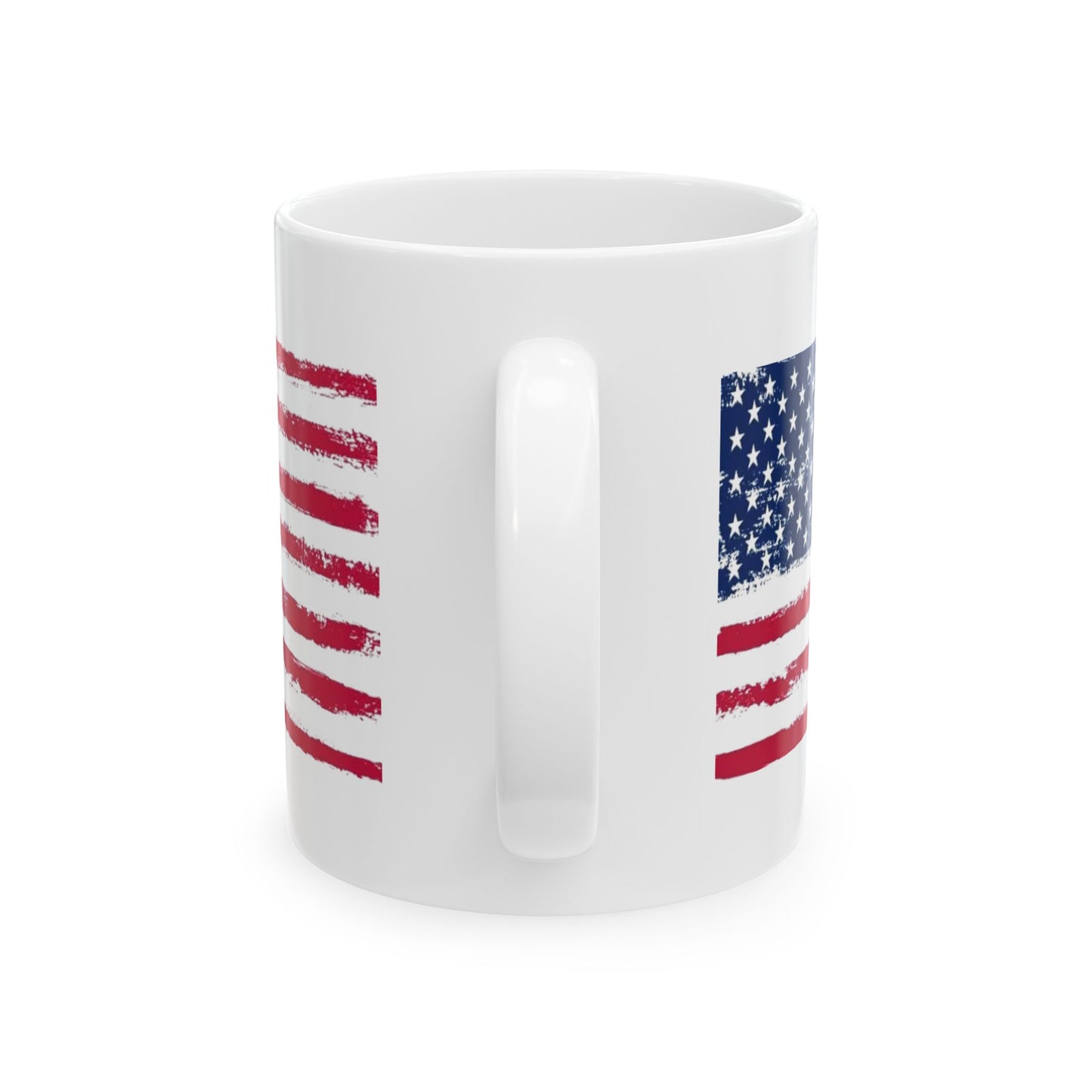 American Flag Ceramic Mug — Distressed USA Stars & Stripes Coffee Cup (11oz, 15oz)